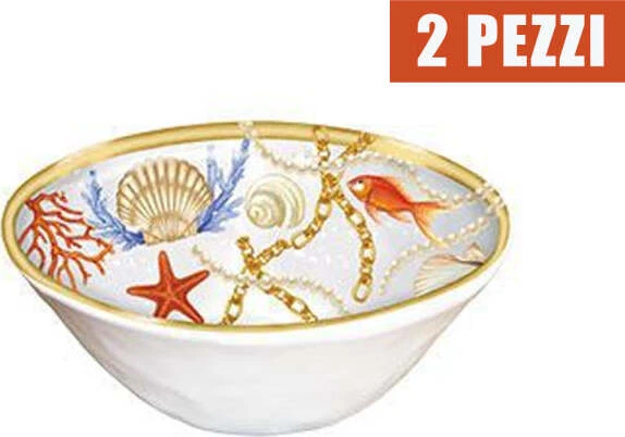 2 Pezzi Centro Tavola Ciotola Conchiglie Coralli Stile Marino Svuota Tasche