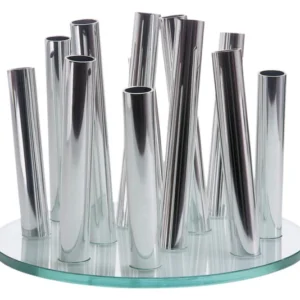 PHILIPPI Vaso bouquet vetro/alluminio ø 24 cm