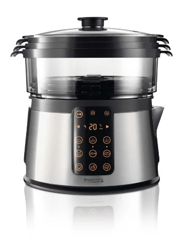 Philips HD9190/30 Vaporiera con Infusore di Aromi, 3 cestelli, Ricettario,...