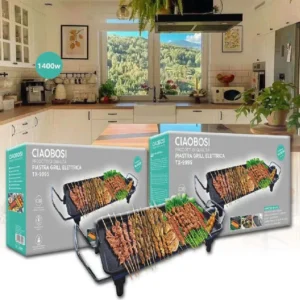 Piastra Griglia Elettrica Potenza 1400w Cucina Con 2 Piastre Di Cottura Tx-9995