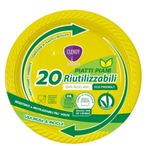 Piatti Piani Riutilizzabili Gialli - 20pz