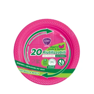 Piatti Riutilizzabili Frutta e Dessert Fucsia - 20pz