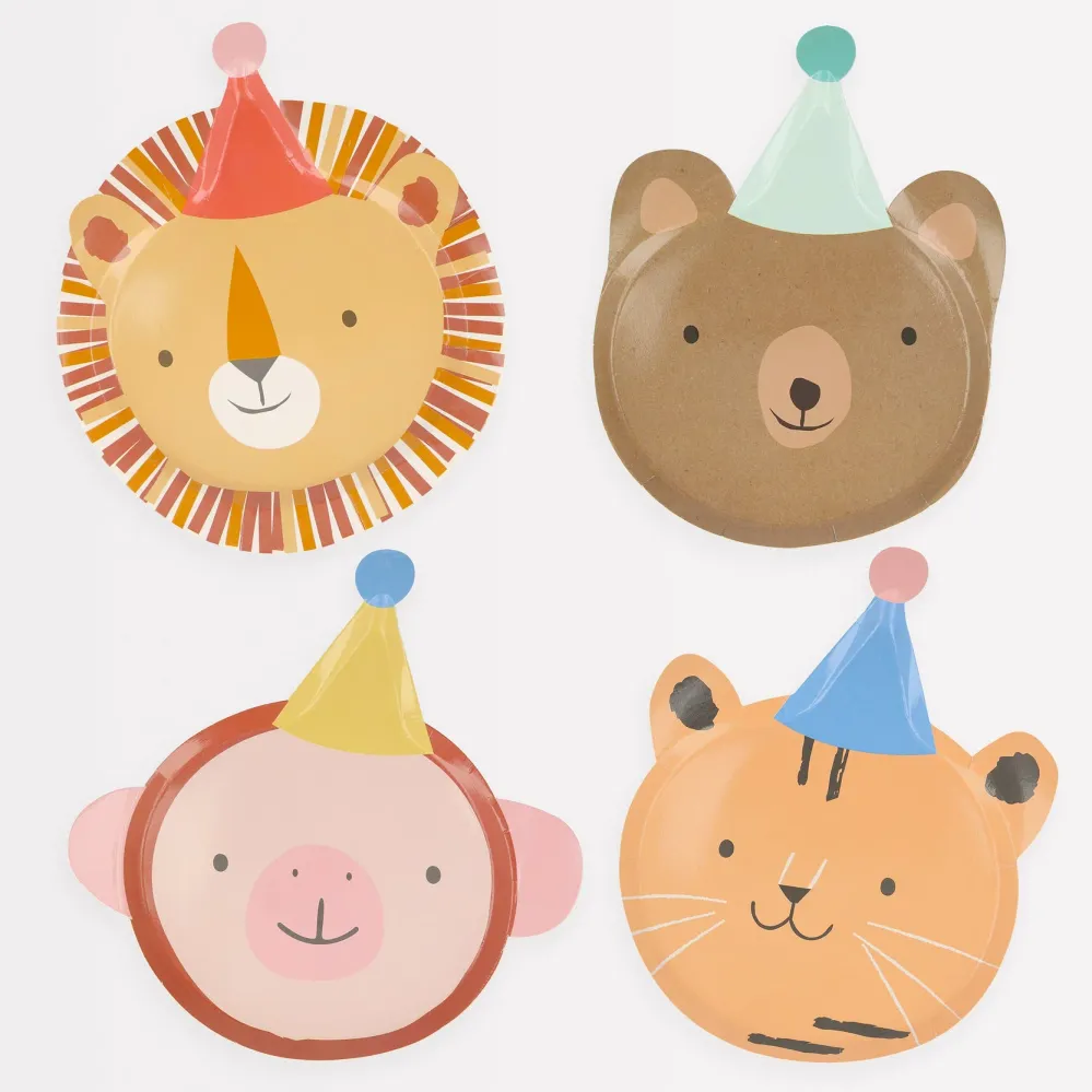8 piattini carta - Animal Parade
