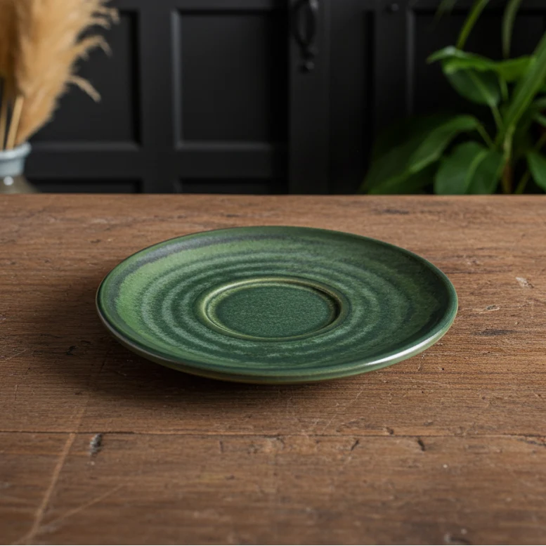 Piattino porcellana verde acqua per tazza da caffè espresso - 11,5 cm