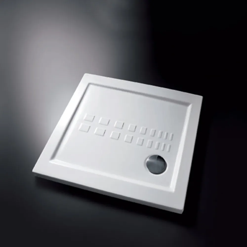 Piatto doccia quadrato Althea Ito cm 80x80 ceramica bianca foro diametro cm 8,5 spessore cm 5,5