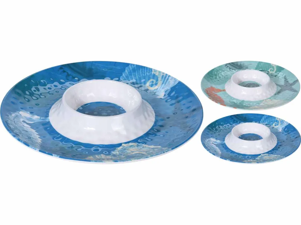 Piatto doppio melamina 38cm 2 assortimenti
