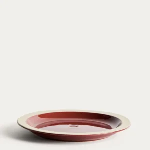 Piatto Doren ceramica di colore rosso granato