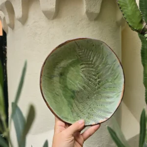 Piatto fondo 20 cm gres edizione limitata foglia di felce