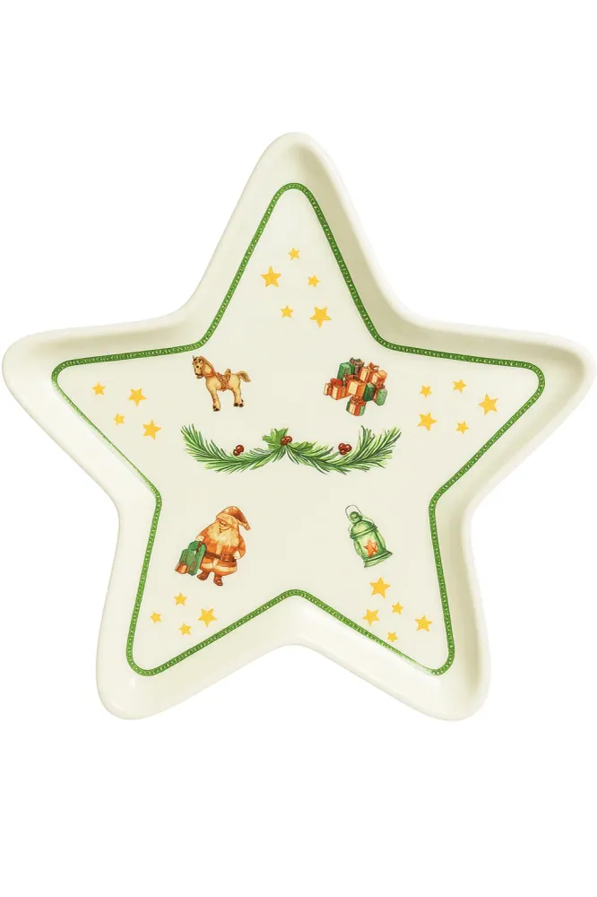 PIATTO FORMA DI STELLA 34 CM LINEA NATALIZIA