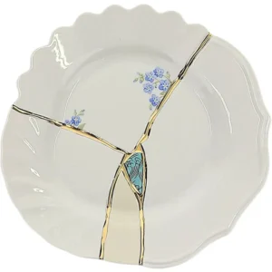 PIATTO DA FRUTTA PORCELLANA ø Cm.21 h.2,8 "KINTSUGI-n`3"