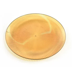 Piatto piano grande plastica ambra moderno, 26x2 cm - Mercury