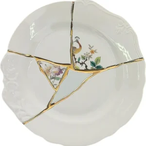 PIATTO PIANO PORCELLANA ø Cm.27,5 h.3 "KINTSUGI-n`2"