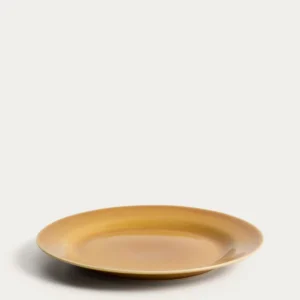 Piatto piano Selune ceramica di colore giallo