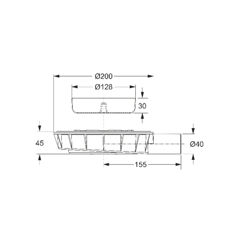 Piletta Minidrain Bonomini per canaletta modello Canalissima diam. 40 mm