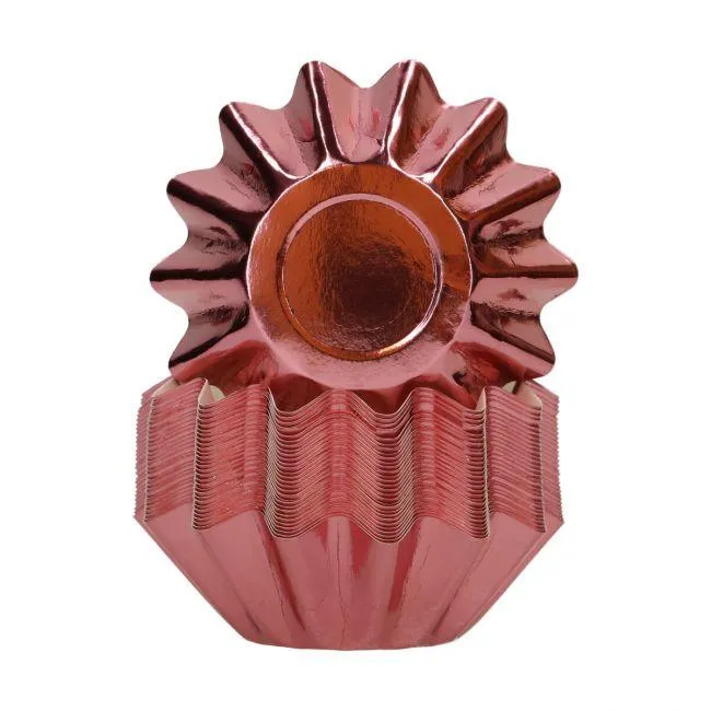 48 Pirottini per Cupcake Bloom - Oro Rosa Metallizzato