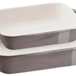 Polvere di forma di forno ceramico set 2 set 20x16 e 27x20 cm, grigio 40511-922-0
