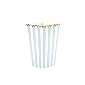 8 popcorn box - righe azzurro pastello