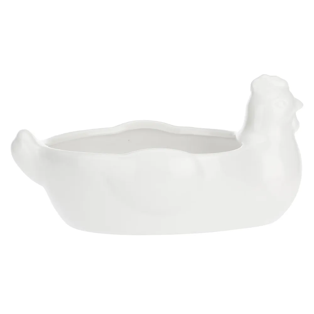 LA PORCELLANA BIANCA Fattoria Gallina Porta Uova 21,5x14cm Bianco Porcellana
