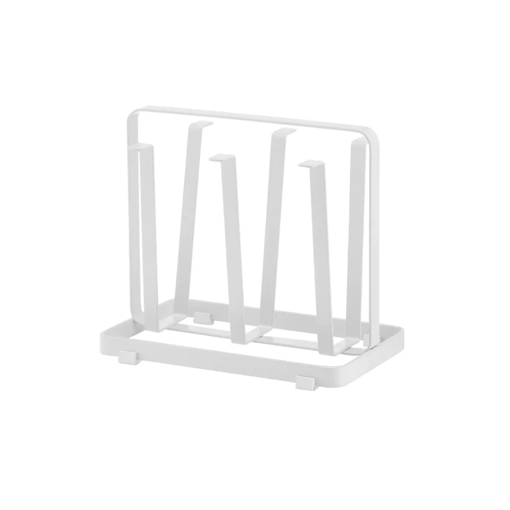 Porta Bicchieri Metallo Bianco 20x12x17,5cm