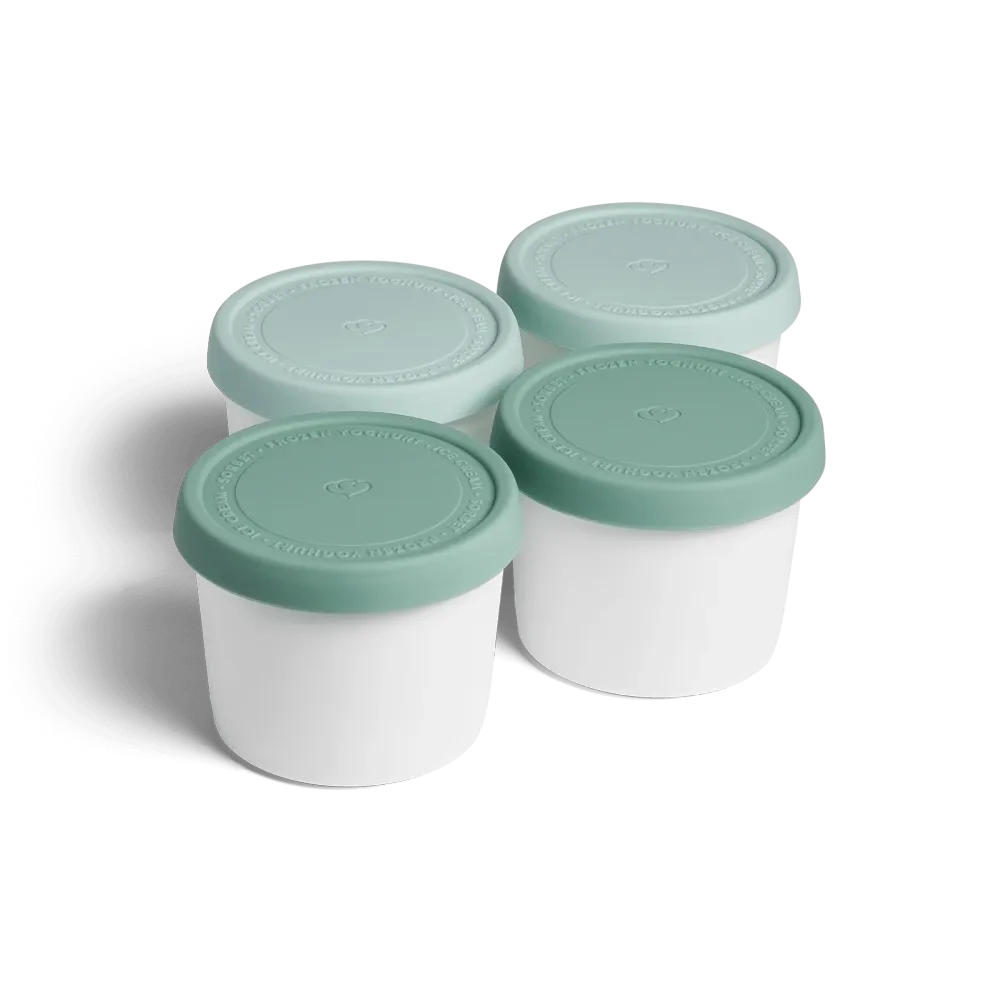 Porta di ghiaccio 4 set per gelato gelato 400 ml, 8,2 x 10,5 cm, Mint/bianco senza BPA