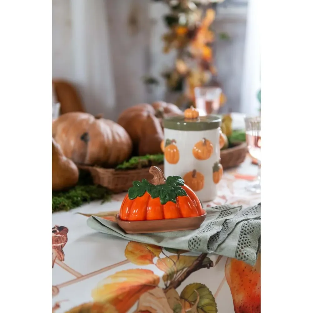 Portaburro ceramica forma di zucca Blanc Mariclò