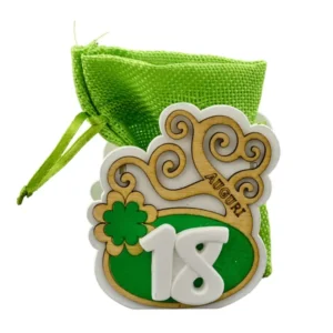 Portaconfetti verde legno albero 18 misura 10x14cm