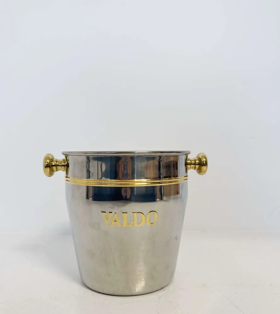 Portaghiaccio vintage metallo cromato con dettagli dorati – “VALDO”