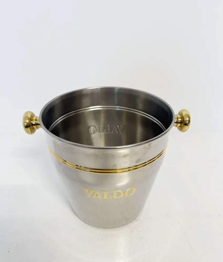 Portaghiaccio vintage metallo cromato con dettagli dorati – “VALDO”