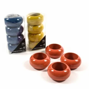 Portatovaglioli set da 4 pezzi 3xd.6cm colori assortiti