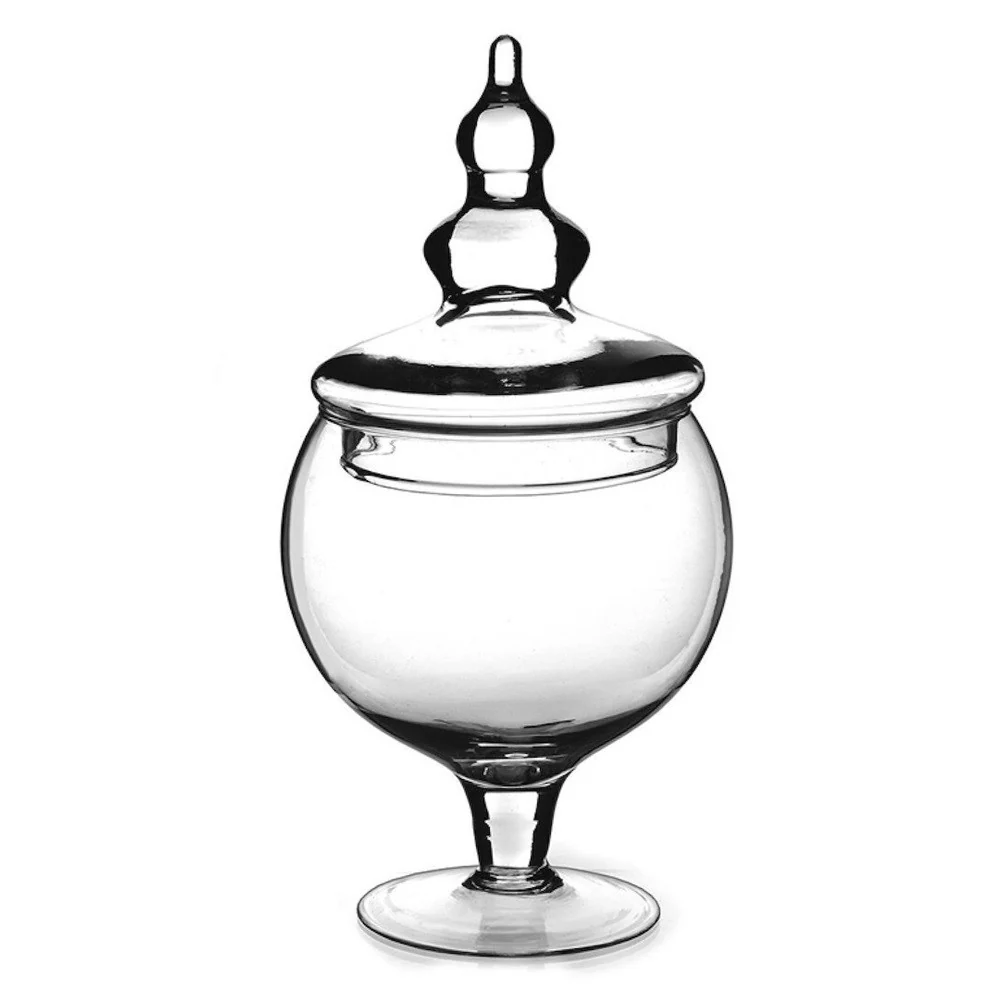 Potiche Vetro Cofanetto Con Coperchio ø13xh30cm Per Dolci Caramelle Oggetto Decorativo