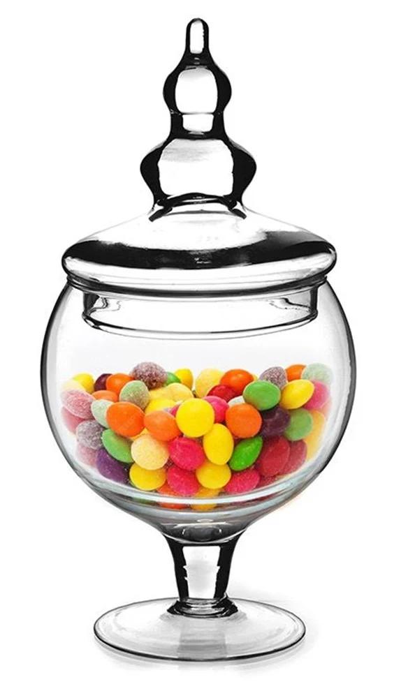 Potiche Vetro Cofanetto Con Coperchio ø13xh30cm Per Dolci Caramelle Oggetto Decorativo