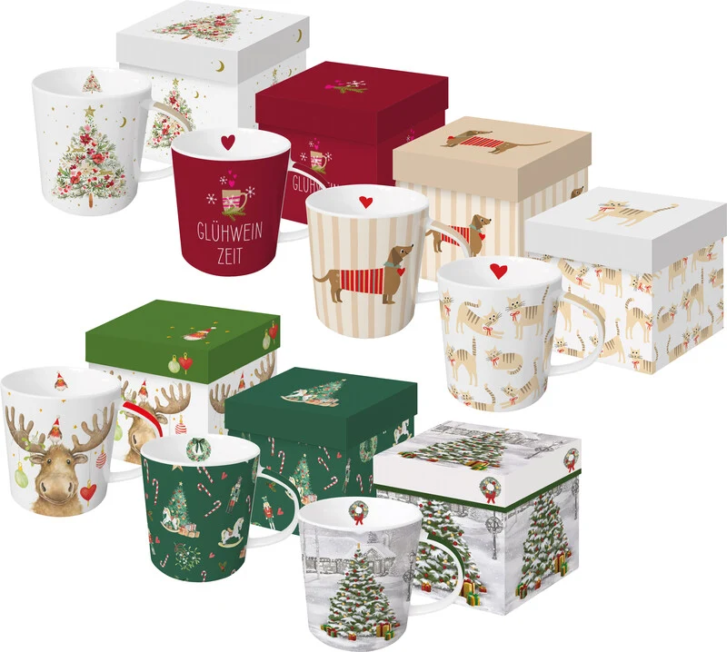 Ppd Tazza Heritage Christmas – 400 ml, Ø 9,8 cm, New Bone China, lavabile lavastoviglie, adatta al microonde