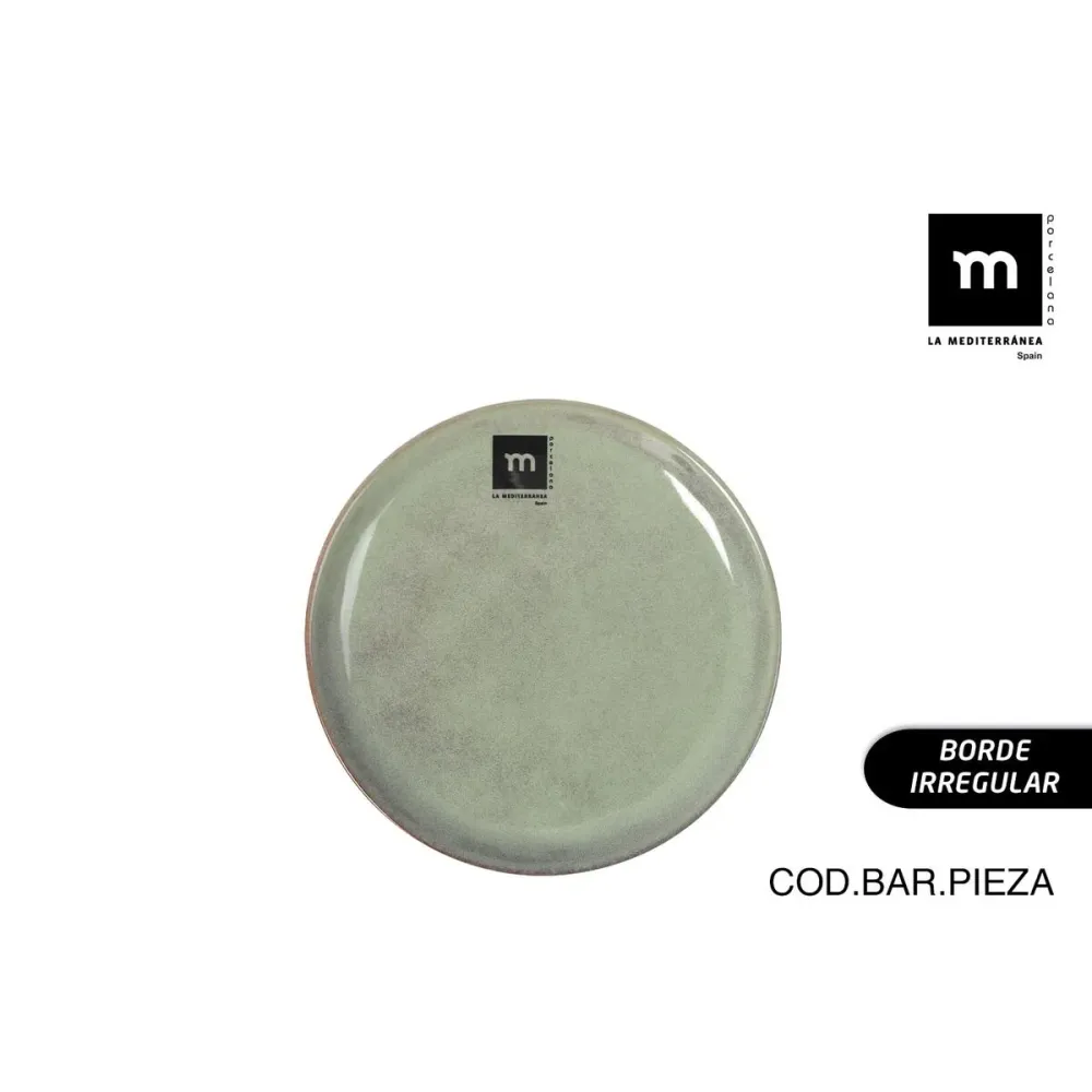 Prato de Jantar La Mediterránea Macarella green Ø 16 cm (24 Unidades)