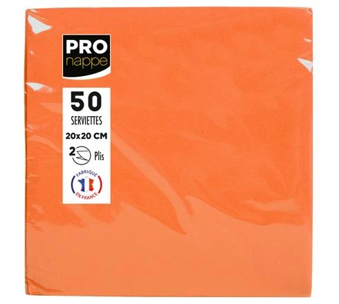 PRONAPPE Tovaglioli da cocktail, 20 × 20 cm, arancione – FSC – 50 pz