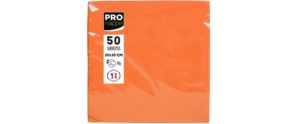 PRONAPPE Tovaglioli da cocktail, 20 × 20 cm, arancione – FSC – 50 pz