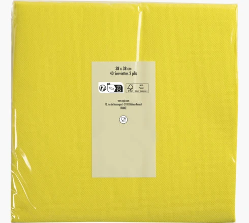 PRONAPPE Tovaglioli PRO nappe – giallo – 38 × 38 cm, 2 veli – 40 pezzi