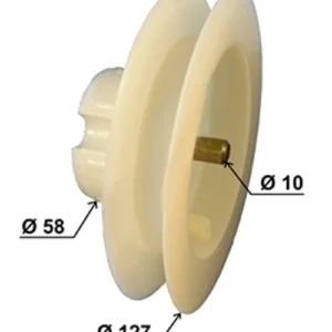 Puleggia Ø 127 mm per tubo Ø 60 mm con gocciolatoio