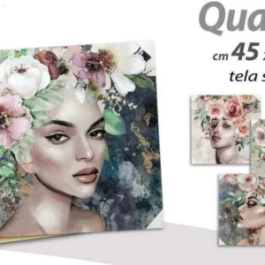 Quadro Quadretto Decorativo 45x45x1,8 Cm Tela Su Legno Deluxe Decori Ass. 806667