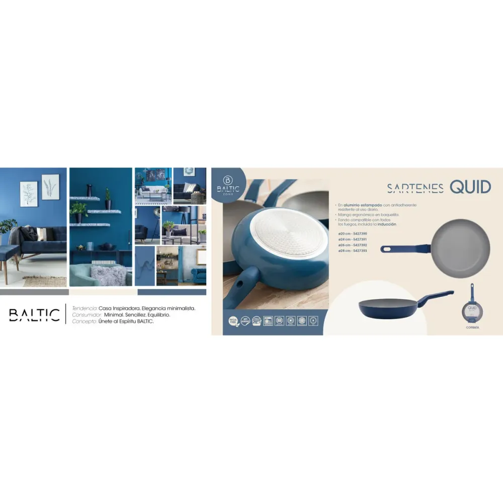 Padella Quid Baltic Bianco Metallo Ø 26 cm (5 Unità)