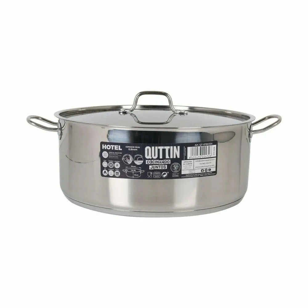 Casseruola con coperchio Quttin Hotel ø 34 x 13 cm (2 Unità)