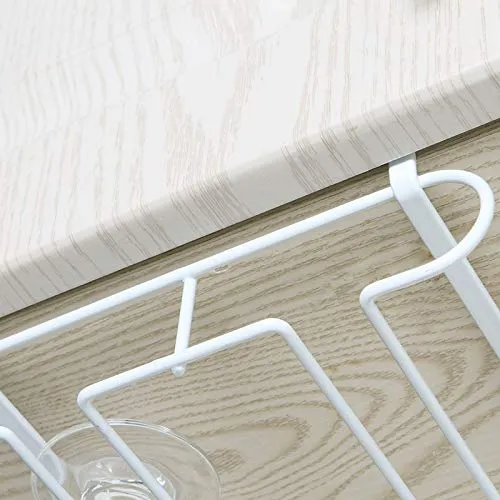 qwess Doorback Bicchiere di Vino Rack Alto Striato Rack Ferro Appeso Vino Vino Bicchiere Rack