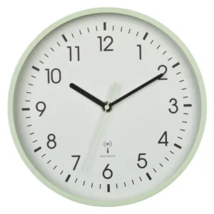 Radiosveglia da parete TFA analogica menta ø 24,5 cm