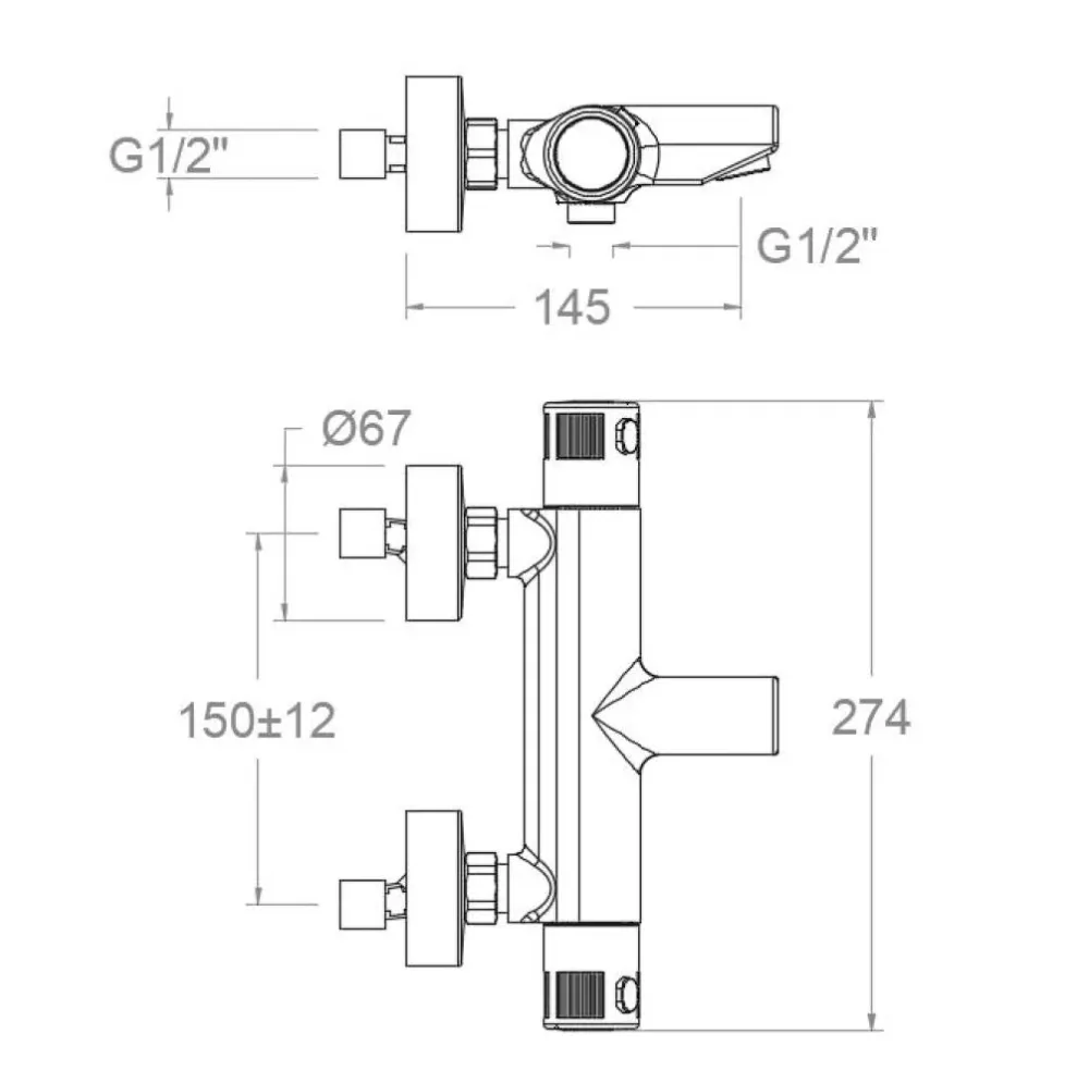 Ramon Soler - Rubinetto da bagno-doccia termostatico Termotech cromo