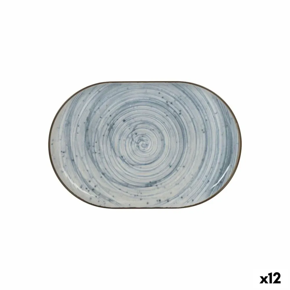 Recipiente de Cozinha La Mediterránea Swirl Oval 30 x 20 x 2,5 cm (12 Unidades)