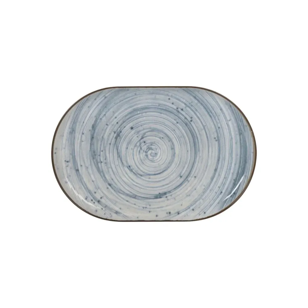Recipiente de Cozinha La Mediterránea Swirl Oval 30 x 20 x 2,5 cm (12 Unidades)