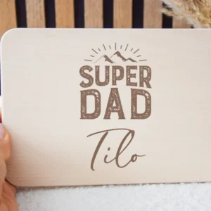 Regalo per la festa del papà - tagliere per la colazione "Super DAD"