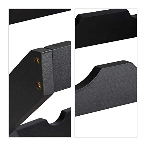 Relaxdays Porta bottiglie vino bambù forma di X 6 bottiglie cantinetta piccola pieghevole HLP 22x36x20 cm nero