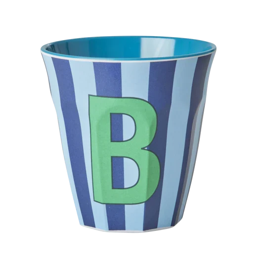 RICE Bicchiere melamina righe bluish - B