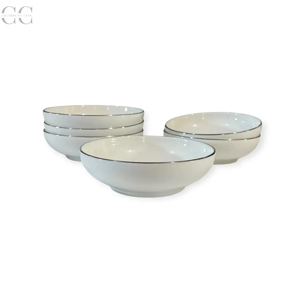 Set 6 coppette Praga filo platino porcellana bone china Richard Ginori