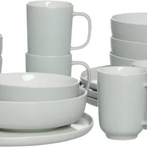 Ritzenhoff & Breker Servizio da tavola Jasper – Set da 16 pezzi, Ø 26 cm, gres, menta, lavabile lavastoviglie